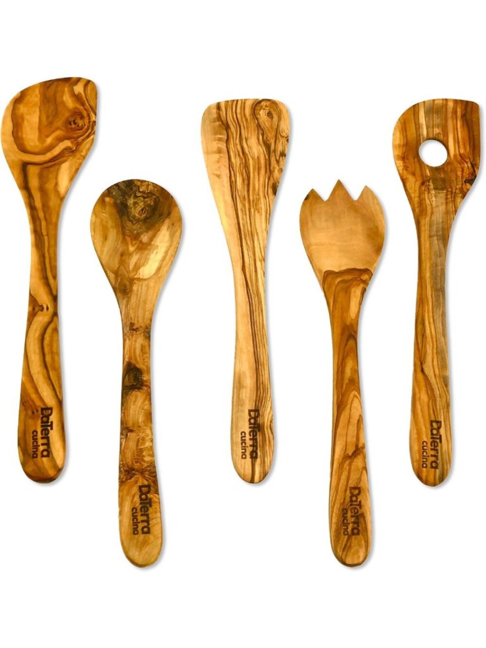 5-Piece Olive Wood Cooking Utensil Set - 12-Inch Kitchen Tools for Cooking